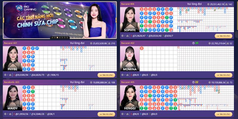 18win nhiều bàn chơi Baccarat